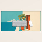 Mediterranean Balcony Orange Tree Desk Mat Gallery Image 1