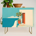 Mediterranean Balcony Orange Tree Credenza Gallery Image 1
