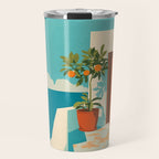 Mediterranean Balcony Orange Tree Travel Mug Gallery Image 1