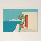 Mediterranean Balcony Orange Tree Welcome Mat Gallery Image 1