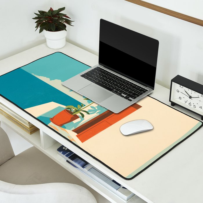 Mediterranean Balcony Orange Tree Desk Mat Gallery Image 2