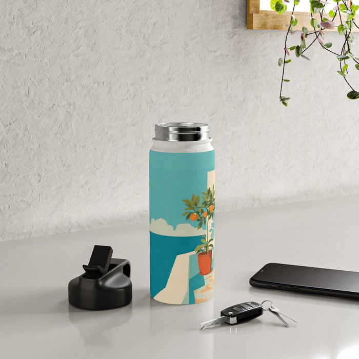Mediterranean Balcony Orange Tree Water Bottle Gallery Image 4