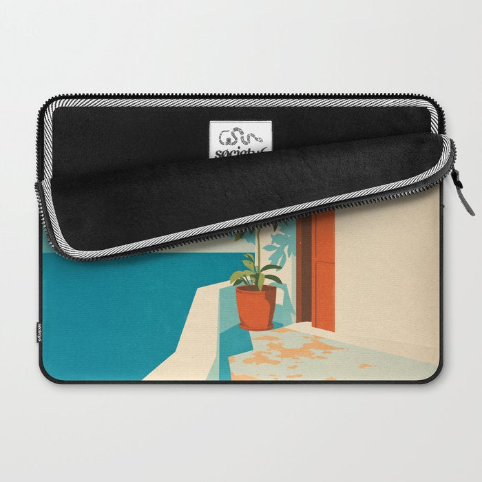 Mediterranean Balcony Orange Tree Laptop Sleeve Gallery Image 2