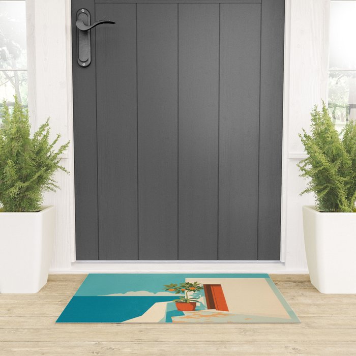 Mediterranean Balcony Orange Tree Welcome Mat Gallery Image 3