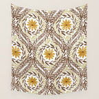 Golden Daisy Swirl Wall Tapestry Gallery Image 4