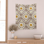 Golden Daisy Swirl Wall Tapestry Gallery Image 2