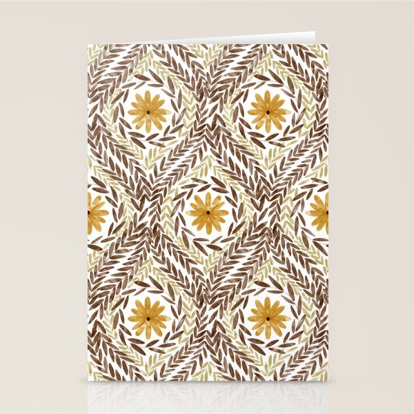 Golden Daisy Swirl Stationery Card Gallery Image 2