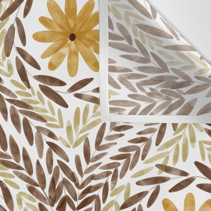 Golden Daisy Swirl Wall Tapestry Gallery Image 3