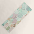MERMAID SHELLS - MINT & ROSEGOLD Yoga Mat Gallery Image 1