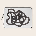 'Ink Memories' Minimalist Ink Line Drawing Abstract Black Brush Strokes Modern Funky Maze by Ejaaz Haniff Laptop Sleeve Gallery Image 1