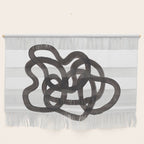 'Ink Memories' Minimalist Ink Line Drawing Abstract Black Brush Strokes Modern Funky Maze by Ejaaz Haniff Wall Hanging Gallery Image 1