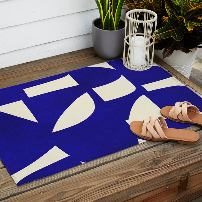 Abstract A15-blue Outdoor Rug Gallery Image 2