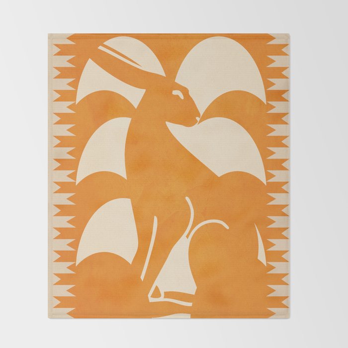 Minimalist Rabbit 3 Throw Blanket Gallery Image 2