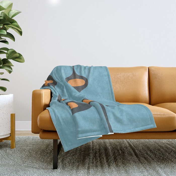 Mid-Century Modern Abstract Art 17 Throw Blanket Gallery Image 1