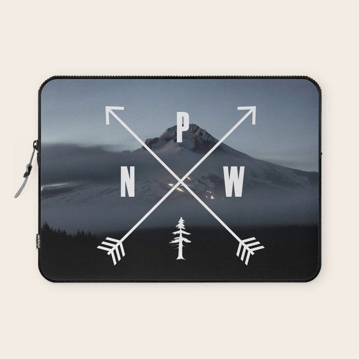 PNW Pacific Northwest Compass - Mt Hood Adventure Laptop Sleeve Gallery Image 1