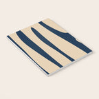 Mid Century Modern Kwaito Abstract Pattern Beige and Navy Blue Notebook Gallery Image 3