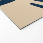Mid Century Modern Kwaito Abstract Pattern Beige and Navy Blue Welcome Mat Gallery Image 2