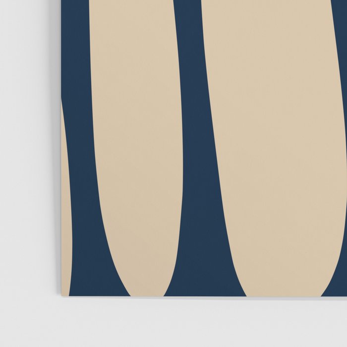 Mid Century Modern Kwaito Abstract Pattern Beige and Navy Blue Poster Gallery Image 3