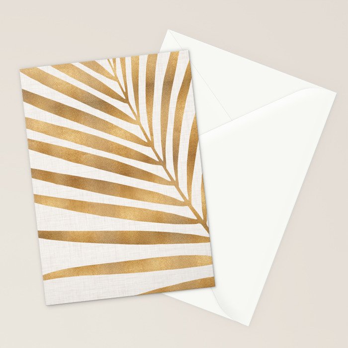 Metallic Gold Palm Leaf Stationery Card Gallery Image 2