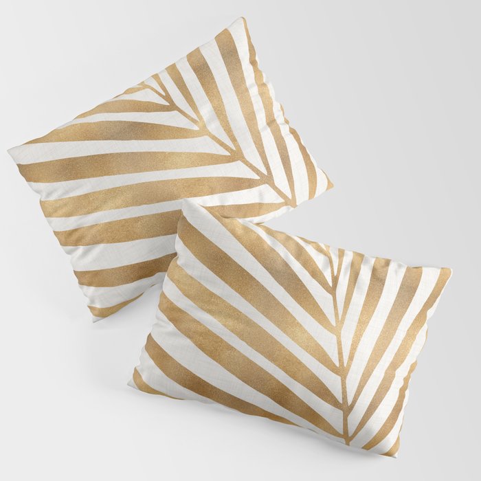 Metallic Gold Palm Leaf Pillow Sham Gallery Image 3