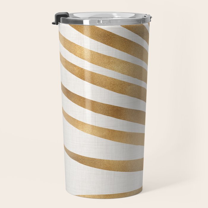 Metallic Gold Palm Leaf Travel Mug Gallery Image 3