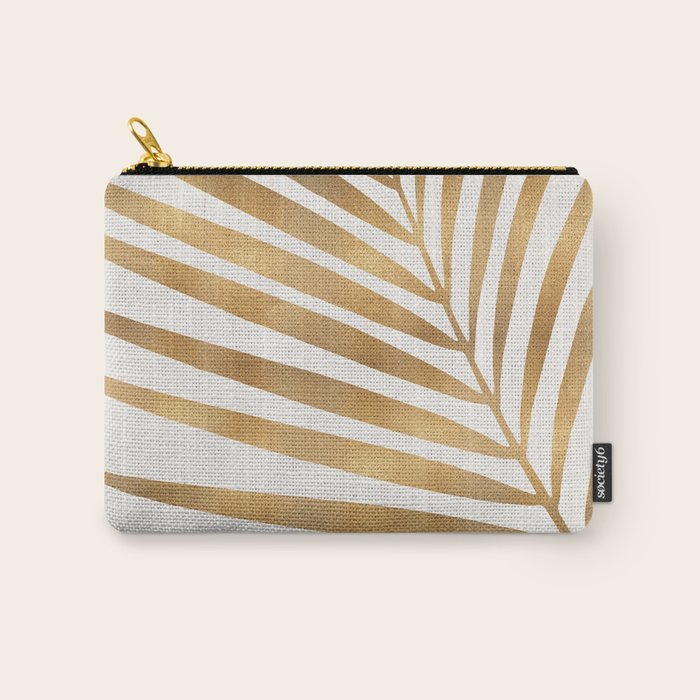 Metallic Gold Palm Leaf Carry All Pouch Gallery Image 1
