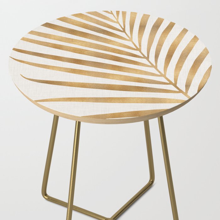 Metallic Gold Palm Leaf Side Table Gallery Image 2
