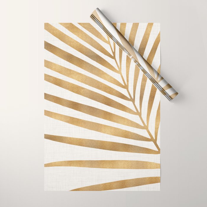 Metallic Gold Palm Leaf Wrapping Paper Gallery Image 1