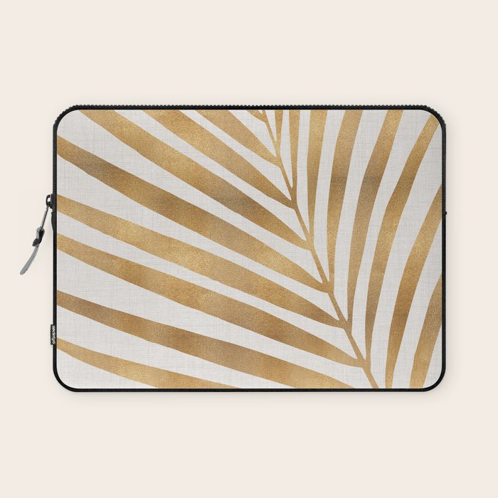 Metallic Gold Palm Leaf Laptop Sleeve Gallery Image 1
