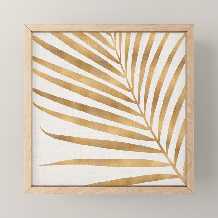 Metallic Gold Palm Leaf Mini Art Print Gallery Image 1