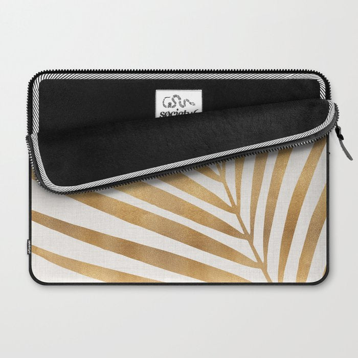 Metallic Gold Palm Leaf Laptop Sleeve Gallery Image 2