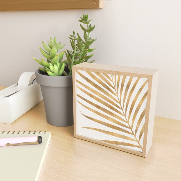 Metallic Gold Palm Leaf Mini Art Print Gallery Image 2