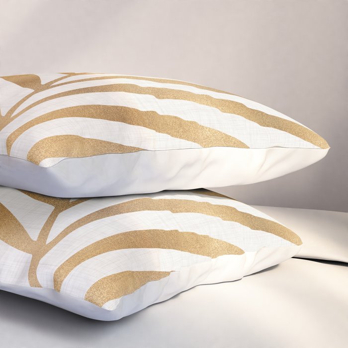Metallic Gold Palm Leaf Pillow Sham Gallery Image 3