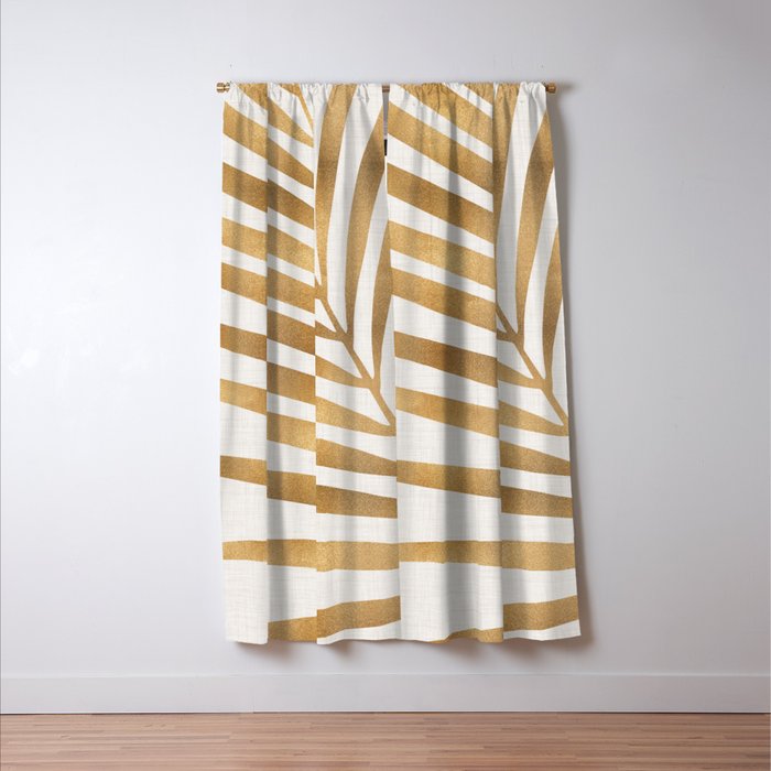Metallic Gold Palm Leaf Window Curtain Gallery Image 3