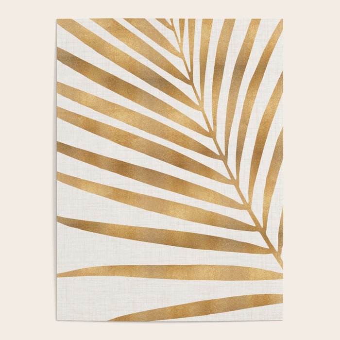Metallic Gold Palm Leaf Poster Gallery Image 1
