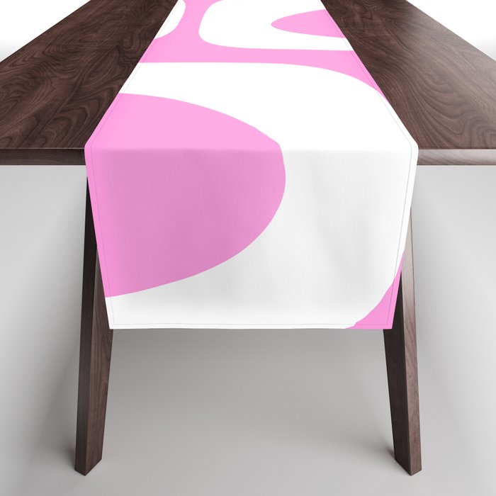Pink Mid Century Modern Piquet Minimal Abstract Table Runner Gallery Image 1