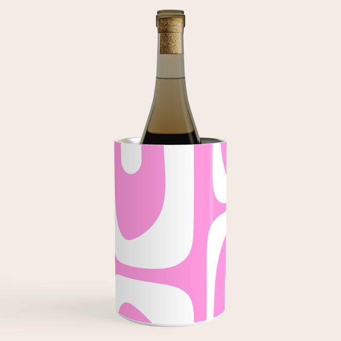 Pink Mid Century Modern Piquet Minimal Abstract Wine Chiller Gallery Image 2