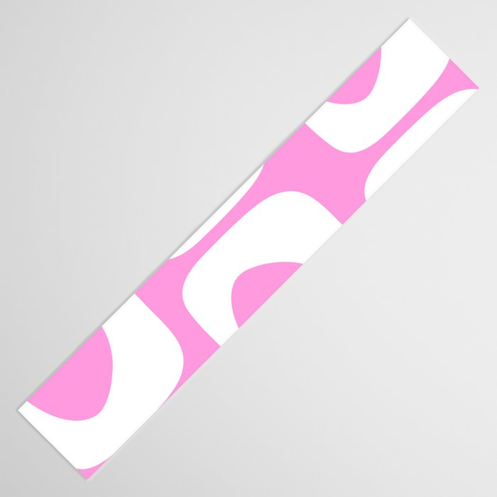 Pink Mid Century Modern Piquet Minimal Abstract Table Runner Gallery Image 3