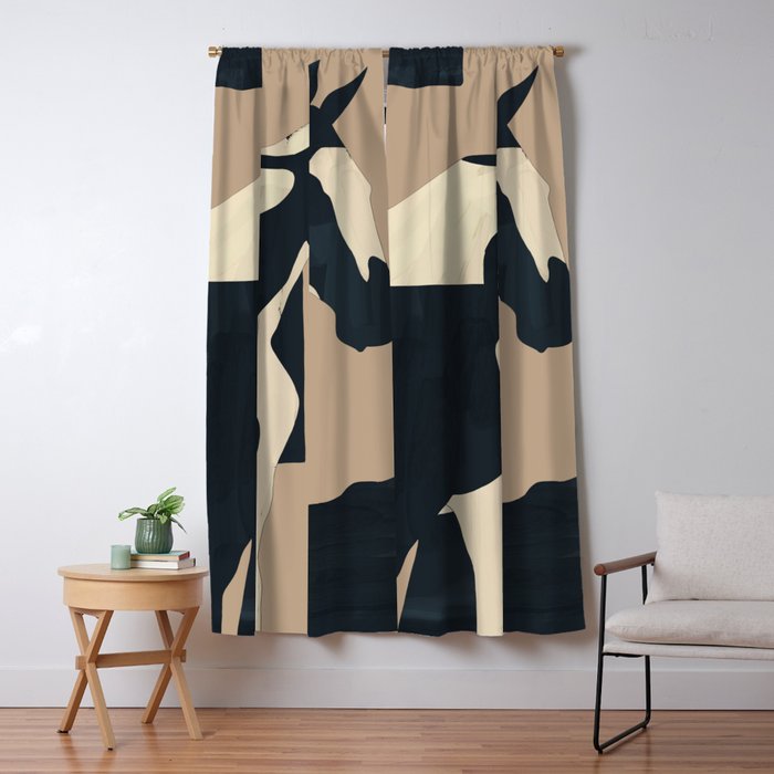 Abstract Minimal Horse 7 Window Curtain Gallery Image 5