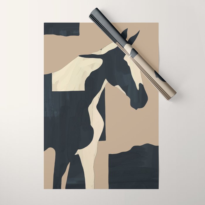 Abstract Minimal Horse 7 Wrapping Paper Gallery Image 1