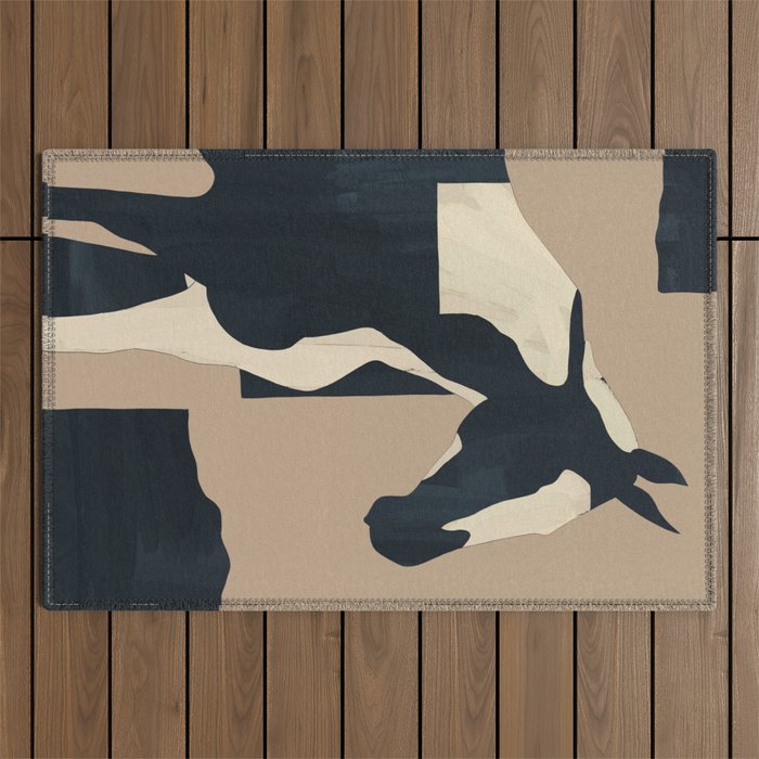 Abstract Minimal Horse 7 Outdoor Rug Gallery Image 1