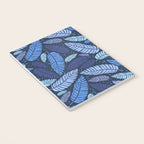 Tropical palm leaves pattern in blue Notebook Gallery Image 3