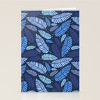 Tropical palm leaves pattern in blue Stationery Card Gallery Image 2