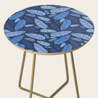 Tropical palm leaves pattern in blue Side Table Gallery Image 2