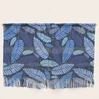 Tropical palm leaves pattern in blue Wall Hanging Gallery Image 1