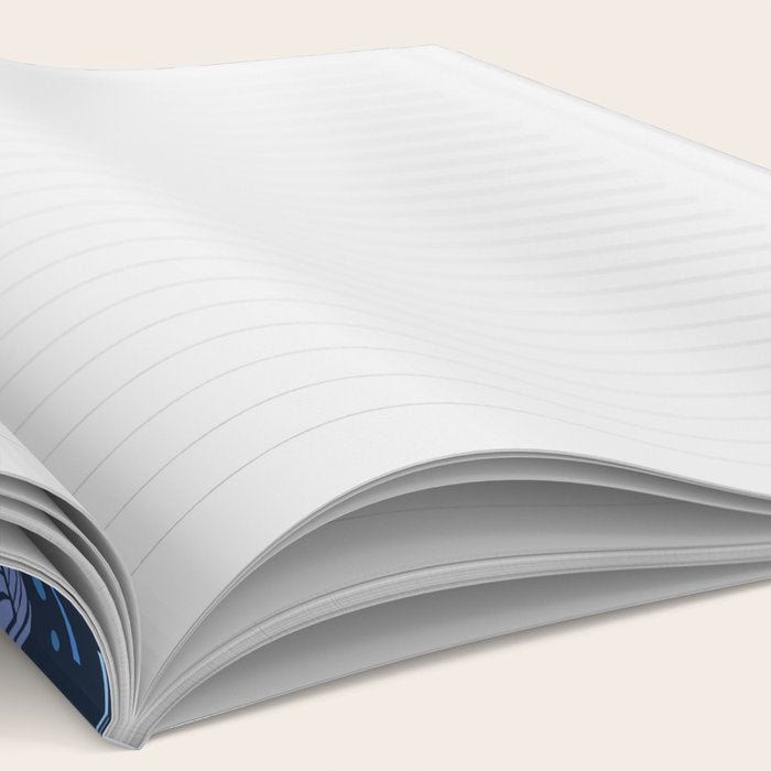 Tropical palm leaves pattern in blue Notebook Gallery Image 2