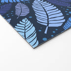 Tropical palm leaves pattern in blue Welcome Mat Gallery Image 2