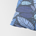 Tropical palm leaves pattern in blue Pillow Sham Gallery Image 4