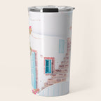 Santorini Greece Mamma Mia Pink House Travel Photography Travel Mug Gallery Image 1