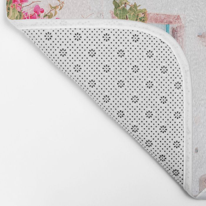 Santorini Greece Mamma Mia Pink House Travel Photography Bath Mat Gallery Image 2
